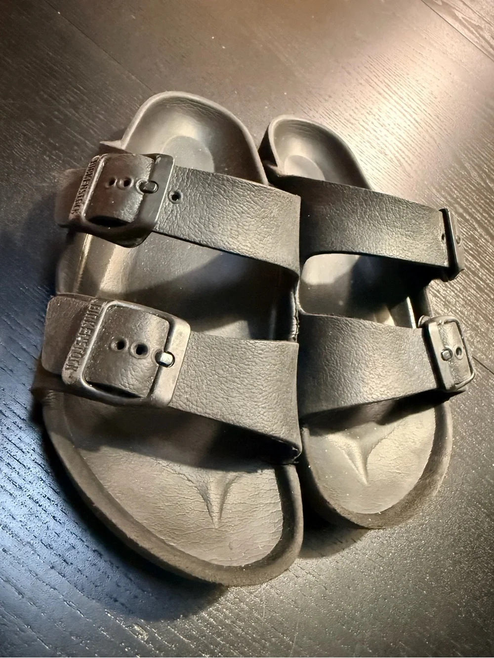 Birkenstock Kids Black Double-Strap Slide Sandals